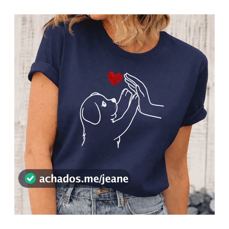 Camiseta Blusa Feminina Estampado T-shirt Confortável Macia Azul-marinho G