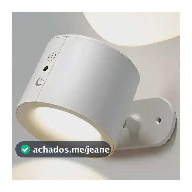 Arandela Led Giratória 360° Com Controle Remoto Bege