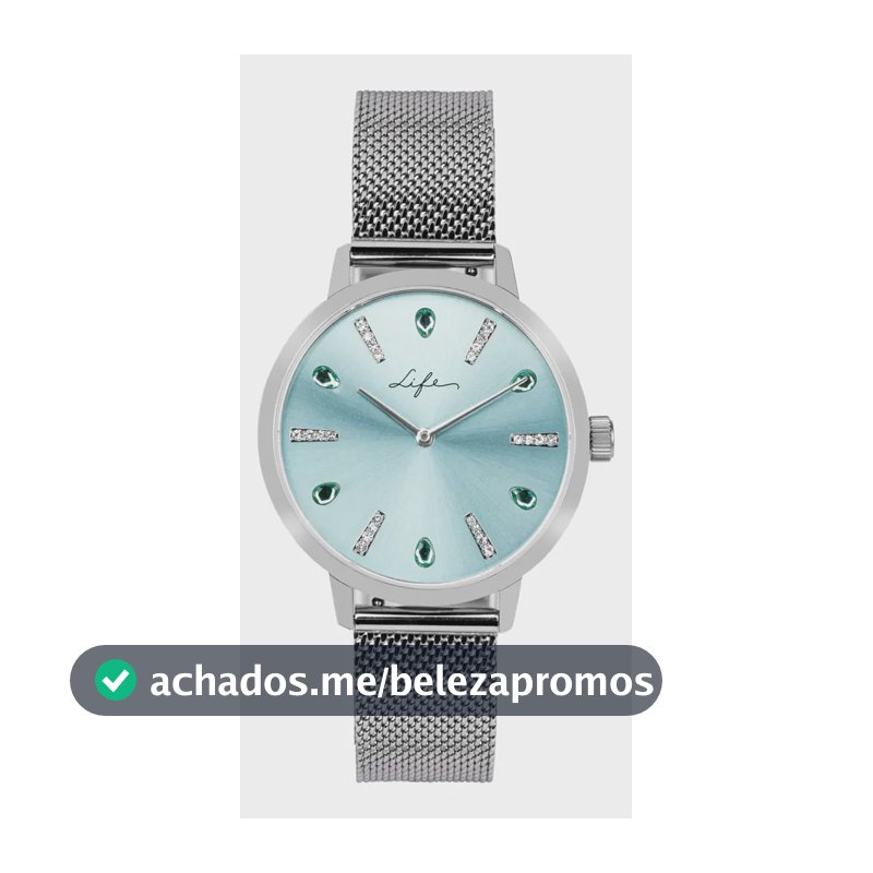 Relógio Life Splash Feminino Aço Prateado Azul Prateado