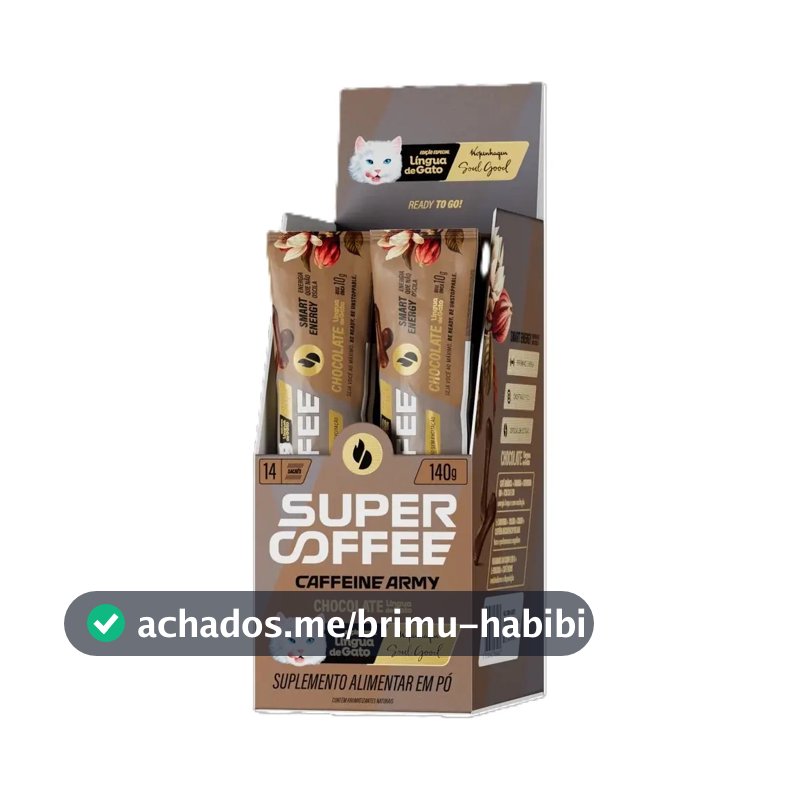 Cafeína Caffeine Army Supercoffee Classic Size em pó sabor Língua de gato x 144g