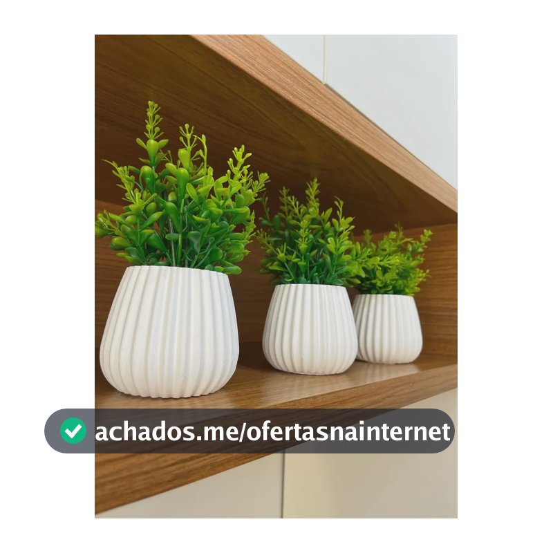 Kit 3 Unidades De Vasos Decorados Com Folhagens Artificiais Verde