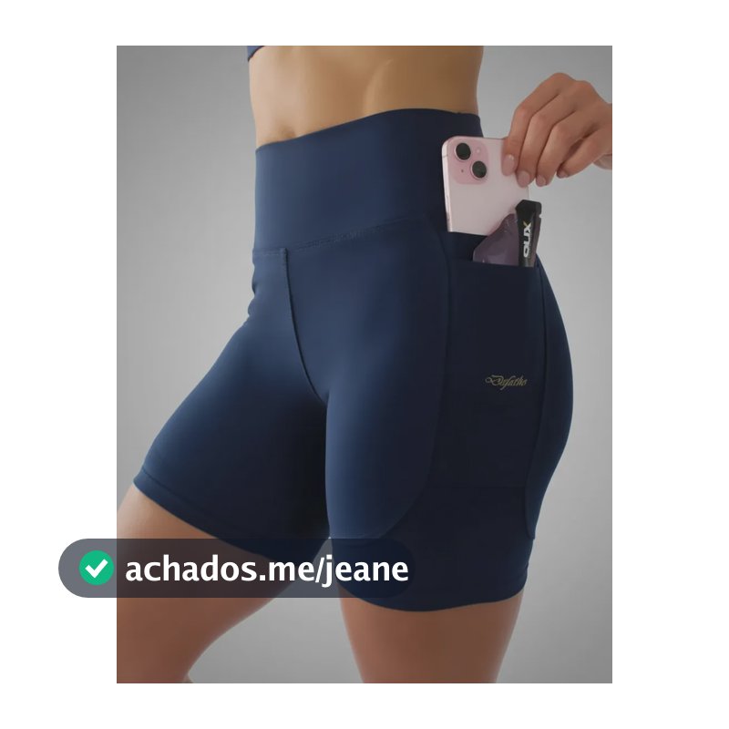 Shorts De Compressão Feminino Para Corrida Com 4 Bolsos Azul-marinho Liso G