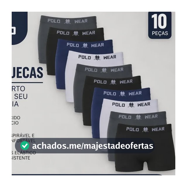 Kit 10 Cuecas Masculinas Box Microfibra Polo Wear
