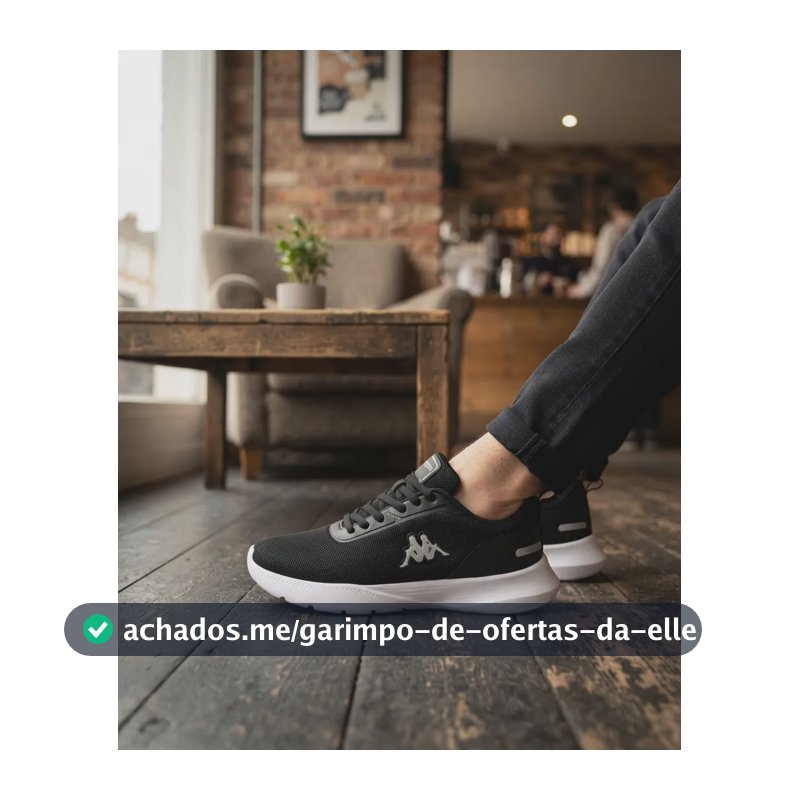 Tenis Kappa Treviso Original Unissex Confortável Academia Preto-prata 40 Br