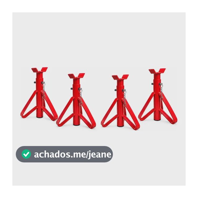 Kit 4 Cavalete Automotivo 2 Toneladas Resistente Vermelho
