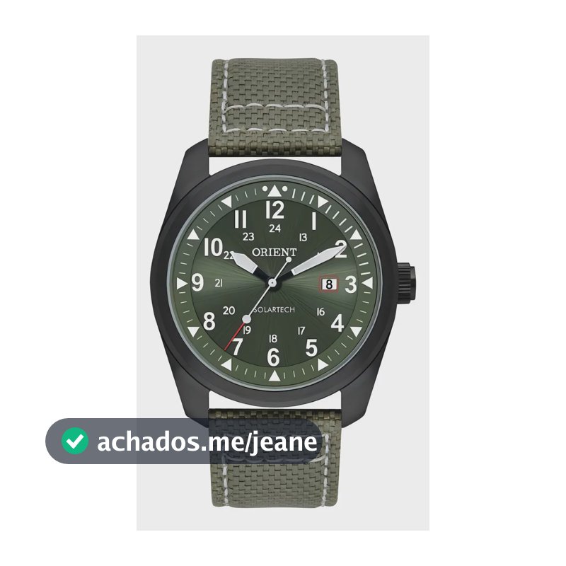 Relógio Orient Solartech Caixa Grafite Nylon Resistente a Água