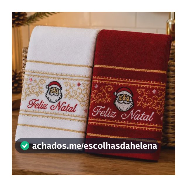 Kit 2 Toalha Natalina Para Lavabo Appel Natal Papai Noel