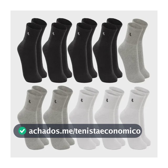 Kit 10 Pares Meias Lupo Cano Médio Alto Academia Original