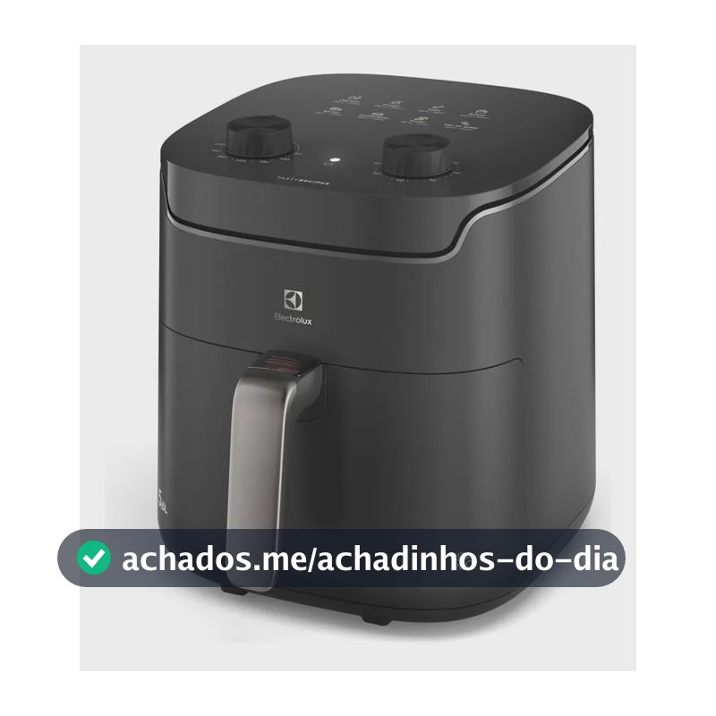 Air fryer Fritadeira Elétrica Electrolux EAF40 1400W sem oleo Rita Lobo 5,6L 8 receitas pré-sugeridas timer 60 minutos desligamento automático cesto removivel dupla camada antiaderente - Cinza