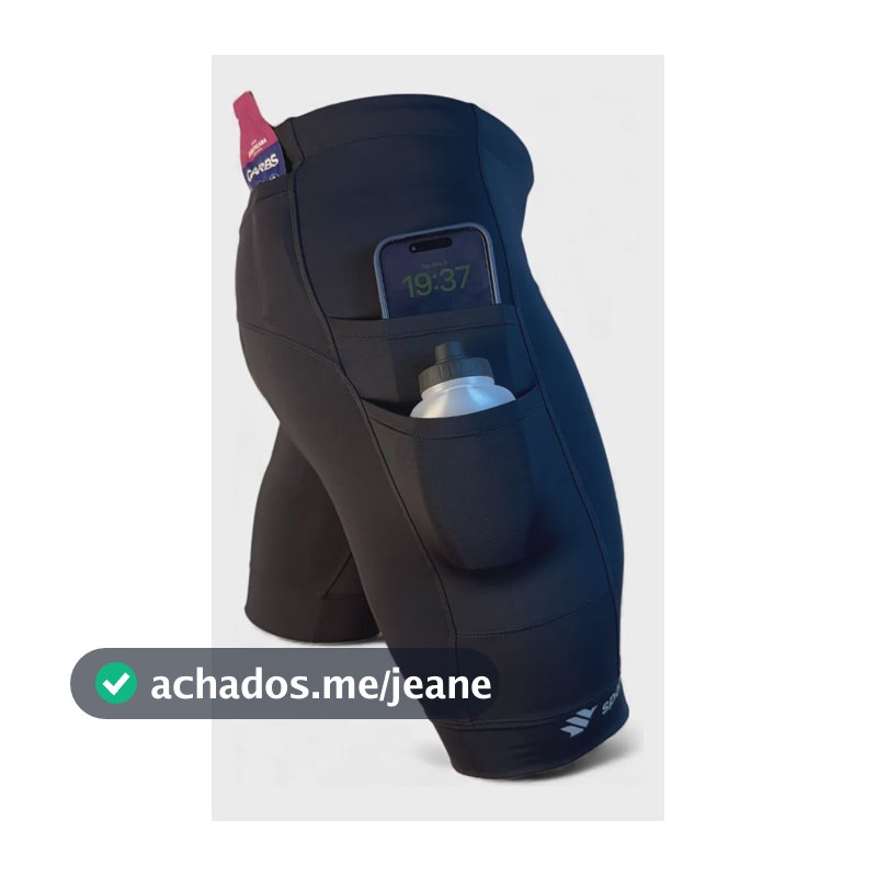 Bermuda Compressão Masculina Cintura Alta Preta Sportbr Preto Liso M