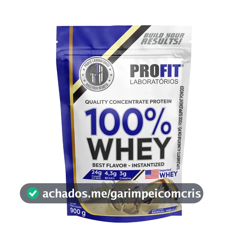 Whey protein Profit 100% Quality Concentrate em pó sabor Baunilha x 900g