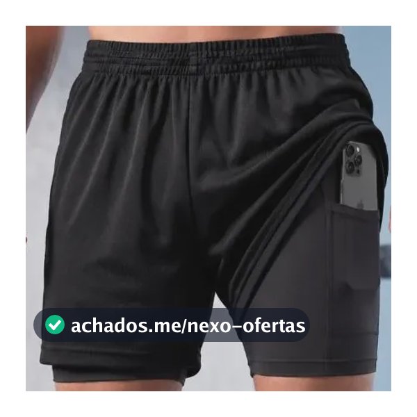 Kit 2 Bermudas 2 Em 1 Short Duplo Masculino Academia Treino