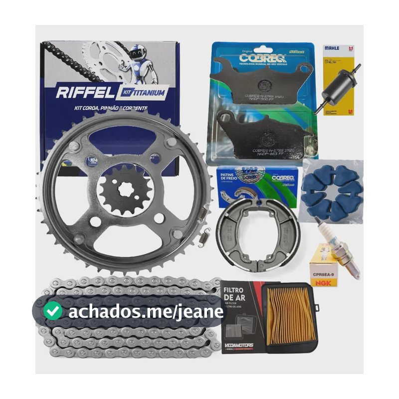 Kit Revisão Fan 160 Start 160 2025 2026 Pst Filtros Riffel Preto