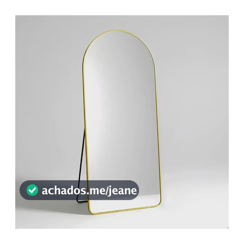 Espelho Lopazzi Grande Corpo Inteiro 170x70 Base Reta Dourado
