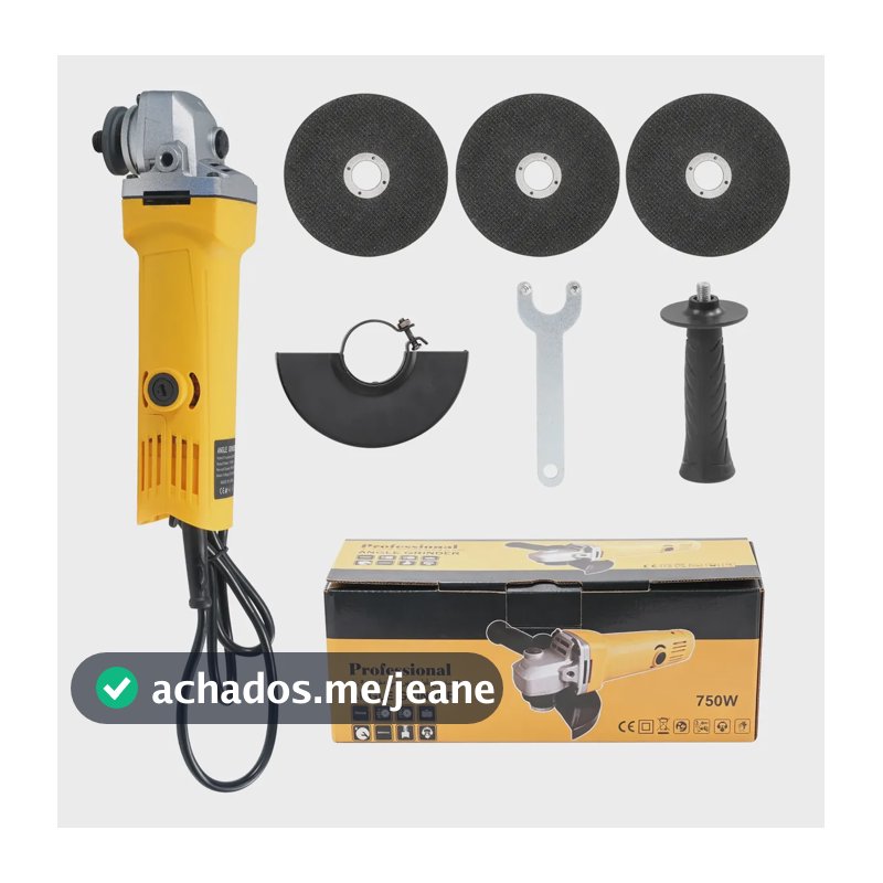 Esmerilhadeira Angular 750w Resistente, Caixa Papelão Amarelo 110v