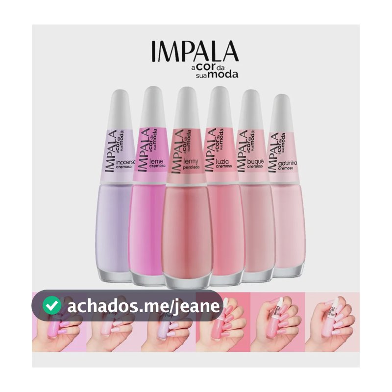 Kit Esmalte Impala Atacado 6 Cores Tons Pastel Rosa E Lilás