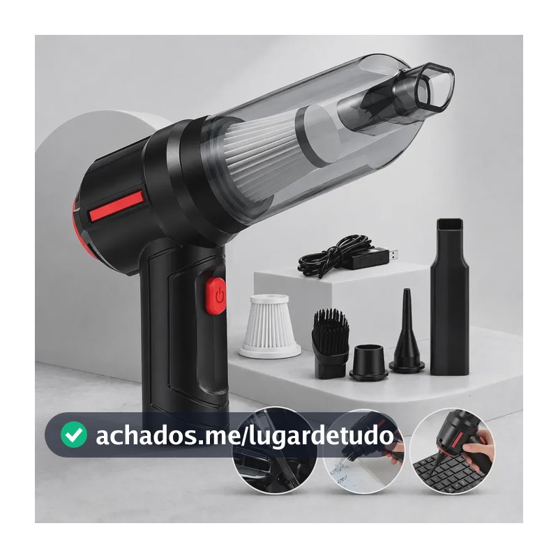 Mini Aspirador De Pó Portátil Recarregável Soprador Usb Automotivo 3em1 Sem Fio Premium Vácuo Limpeza Carro Multifuncional Casa Dr Hank