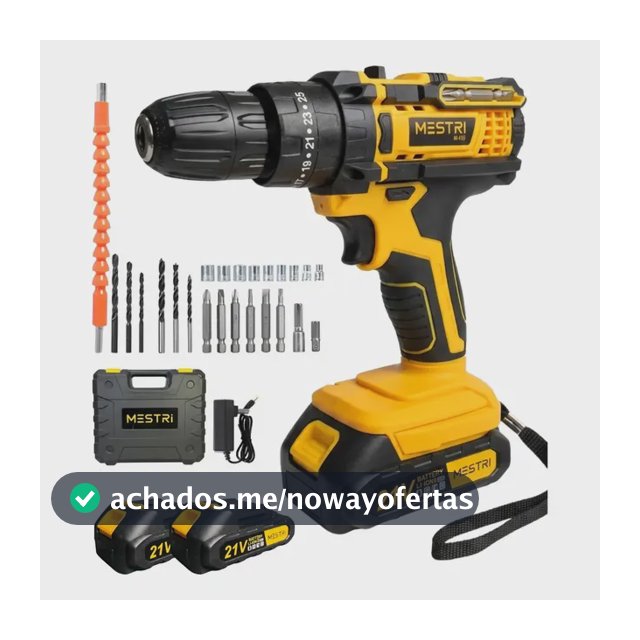 Parafusadeira Furadeira Impacto Sem Fio 21v 2 Bateria 2.000mAh Bivolt Kit Chave Completo Com Maleta brocas chaves