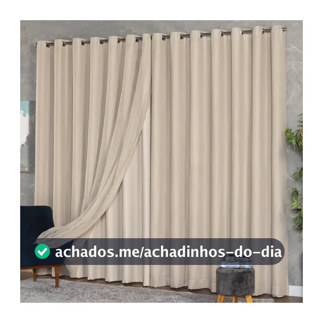 Cortina Voil Linho 6,00x2,60  Forro Microfibra Alto Padrão