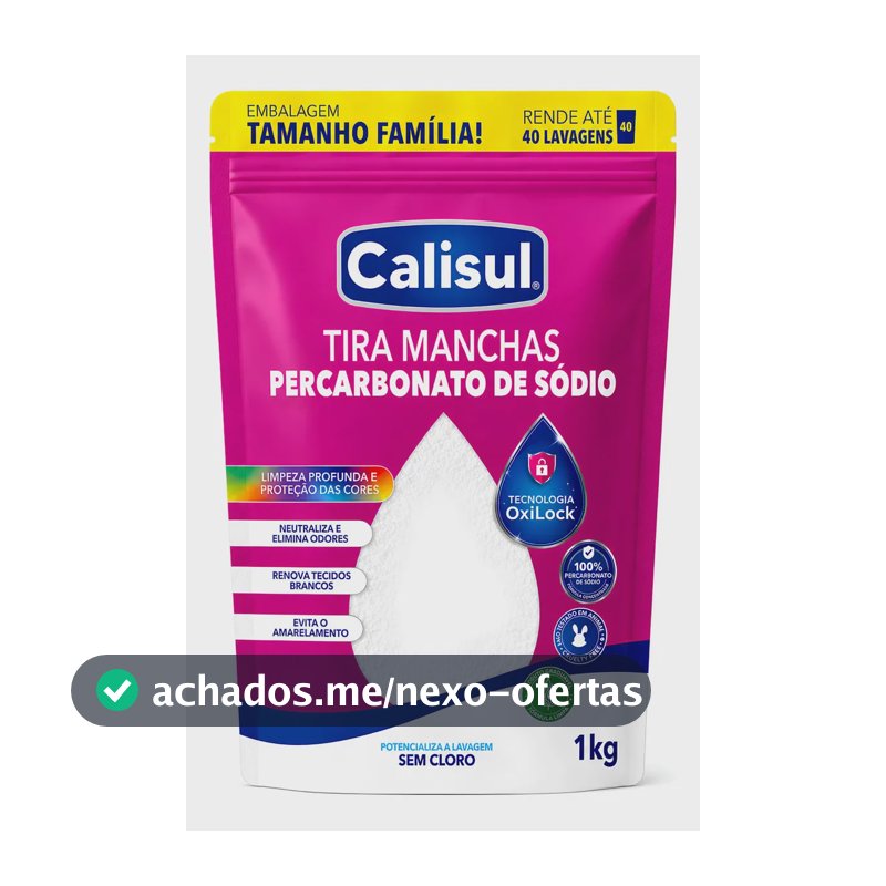 Percarbonato De Sódio 100% Puro Tira Manchas Alvejante - 1kg Calisul