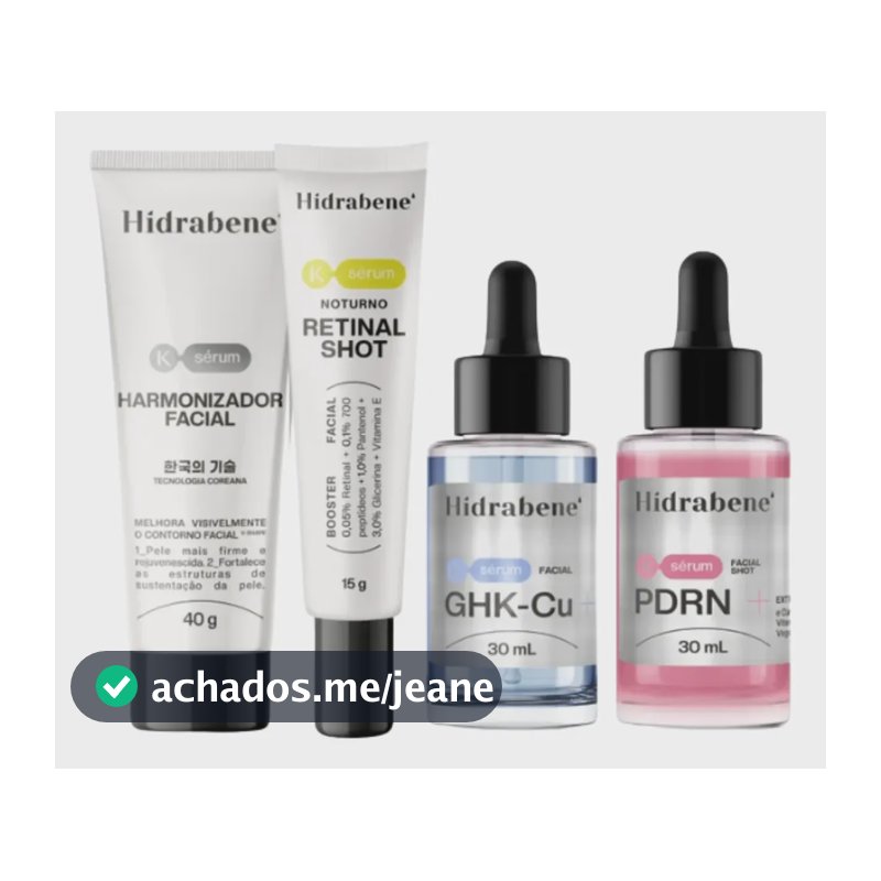 Kit Com 4 Sérum Facial Linha Coreana - Hidrabene