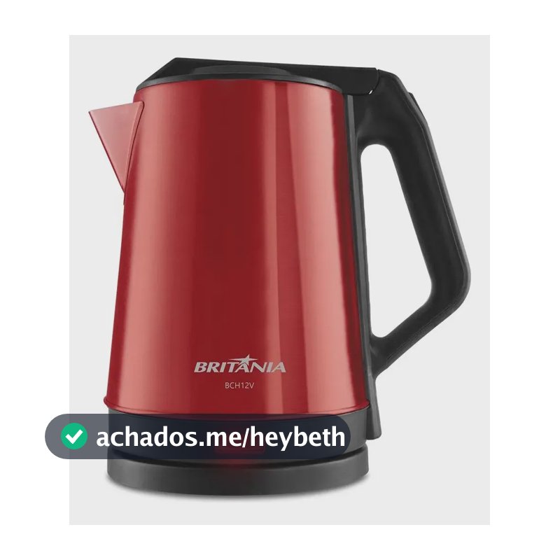 Chaleira Elétrica Bch12v Inox 1,9l Potência De 1150w Cor Vermelho Britânia 220v