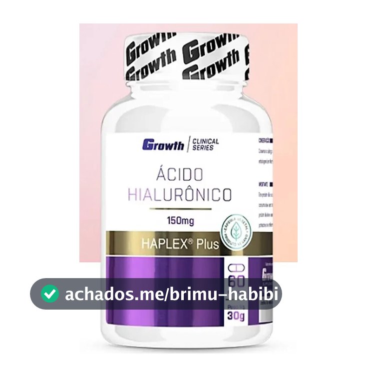 Ácido Hialurônico Haplex 60 Cps. Veganas Growth Supplements