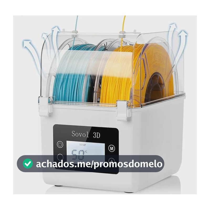 Caixa Secadora Dupla Para Filamento De Impressora 3d Compatível 127v E 220v Branco