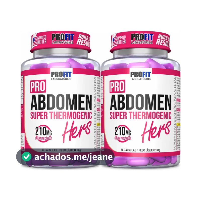 2x Pro Abdomen Hers - 60 Capsulas Cada - Profit Labs Sabor Sem Sabor