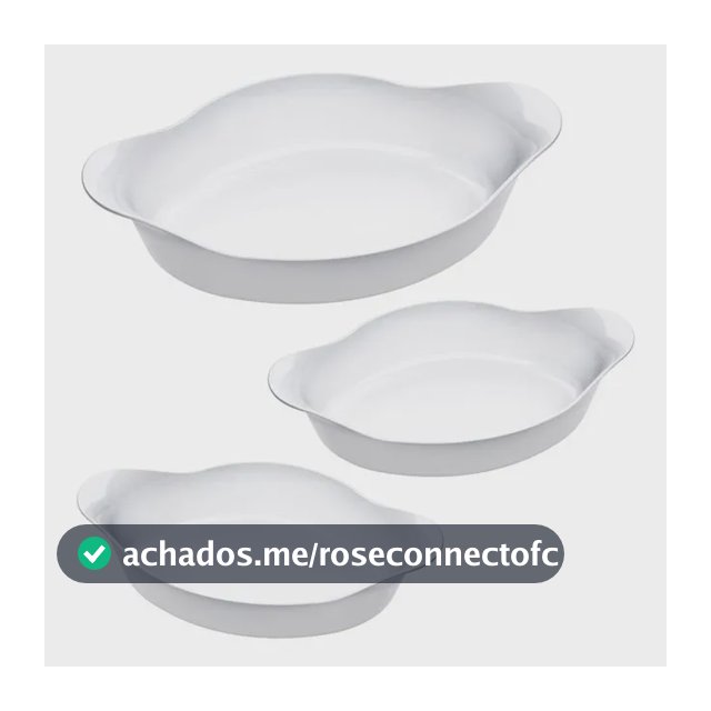 Marinex Conjunto de Assadeiras Oval Opaline 3 Peças Branco