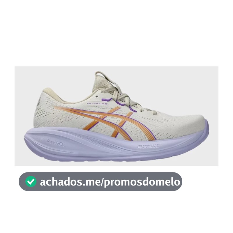 Tênis Feminino Gel-cumulus 28 Asics Academia Corrida Treino Bege/lilás Liso 37 Br