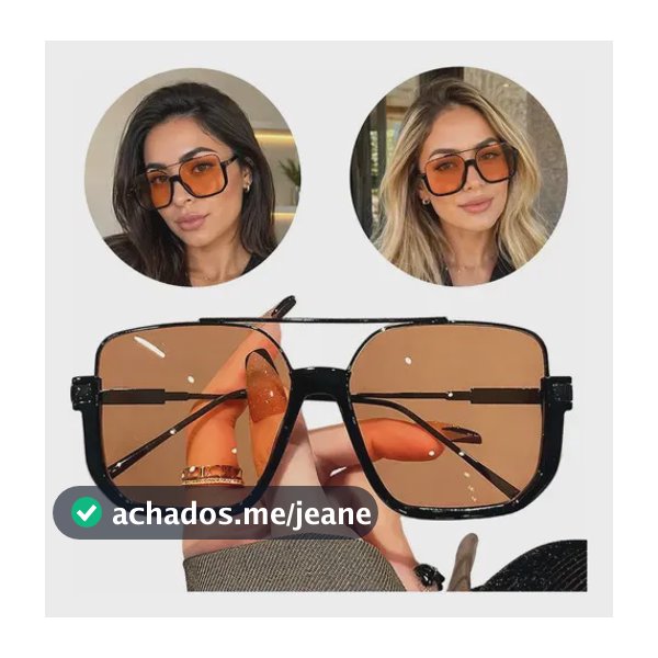 Óculos De Sol Feminino Em Metal Estilo Blogueira Quadrado Uv Blogueira