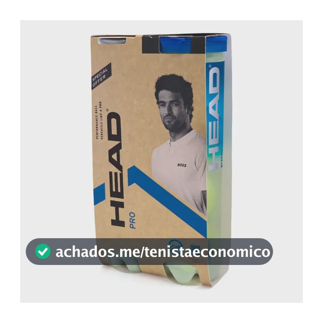 Bola De Tênis Head Pro Tubo Com 04 Bolas - Pack Com 02 Tubos Amarelo