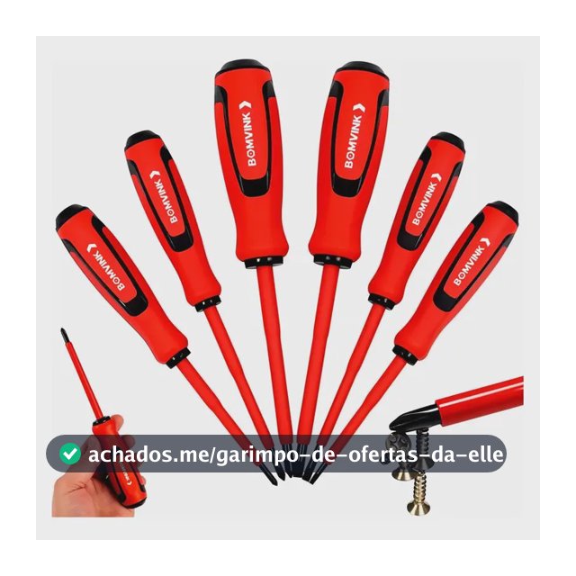 Jogo Chaves Fenda E Philips Isoladas Eletricista Imã 6 Peças