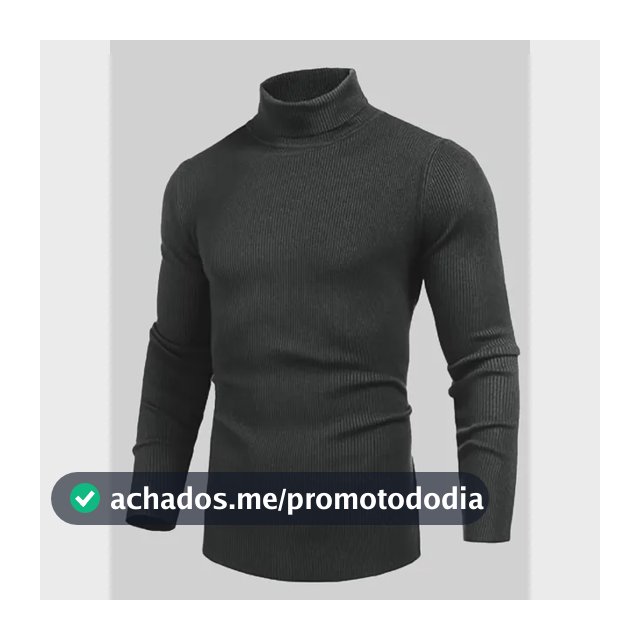 Cacharrel Blusa Masculina Canelada Manga Longa Gola Alta