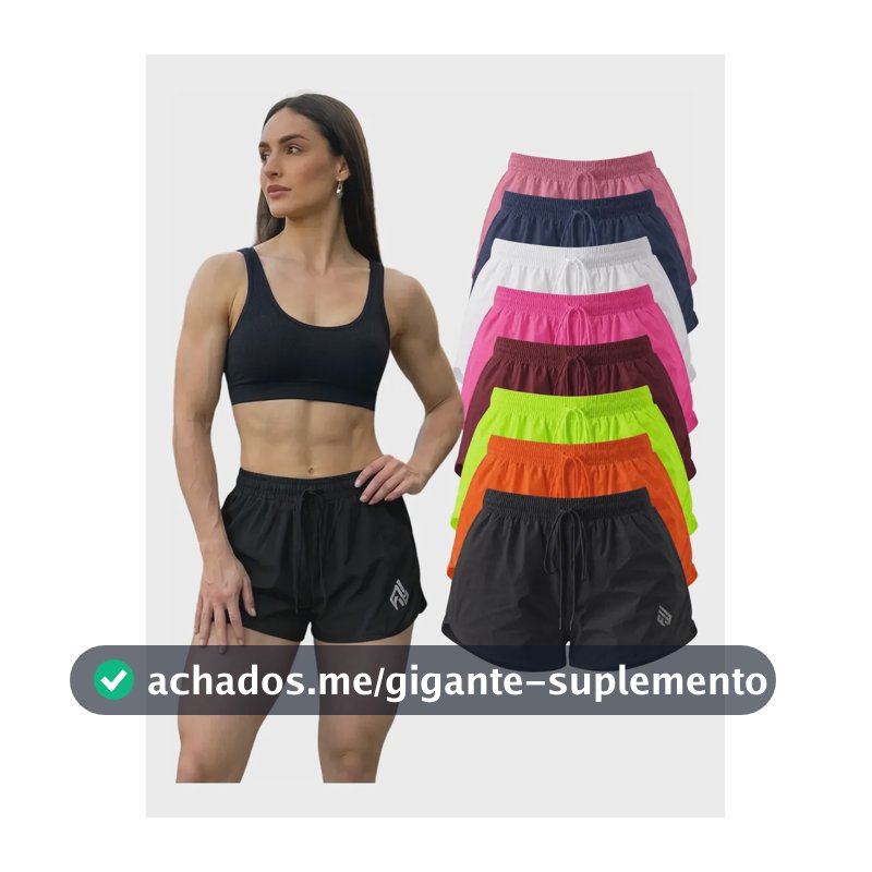 Kit 5 Shorts Tactel Feminino Esportivo Leve Uso Diário Fit 1 Preto 4 Sortidos Gg