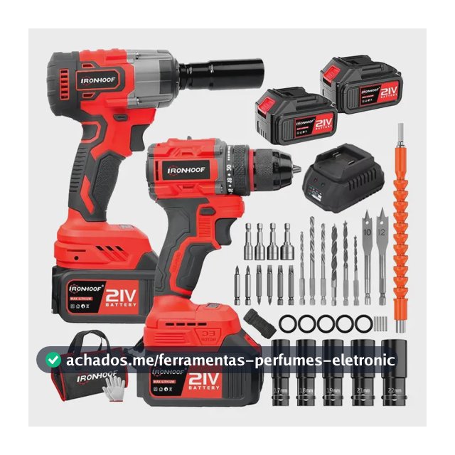 Kit 2 Chaves De Impacto Parafusadeira Furadeira 2 Bateria