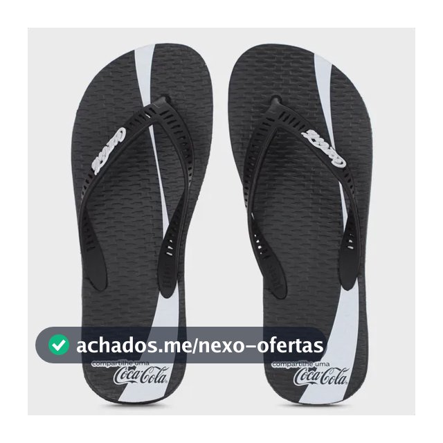 Chinelo Coca-cola Masculino Preto Super Macio