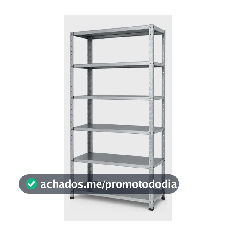 Estante Armário De Aço Galvanizado Prateleira 6 Bandejas Cinza