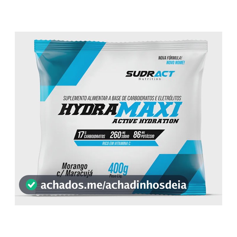 Isotônico Sudract Hydramaxi 400g Carboidratos e Eletrólitos Sabor Morango Maracujá