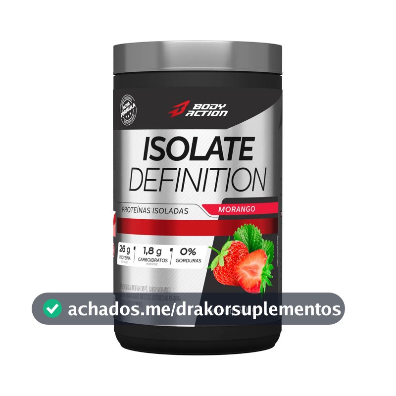 Proteína Bodyaction Tradicional Isolate Definition em pó sabor Morango x 900g