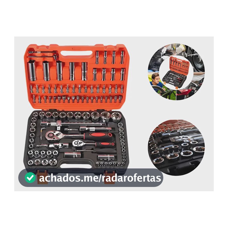 Kit 108 Peças Soquete 1/2aço Crv Profissional Pronta Entrega Laranja