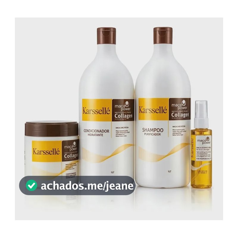 Kit Completo Karssellé Mascara + Shampoo + Condicionador + Óleo