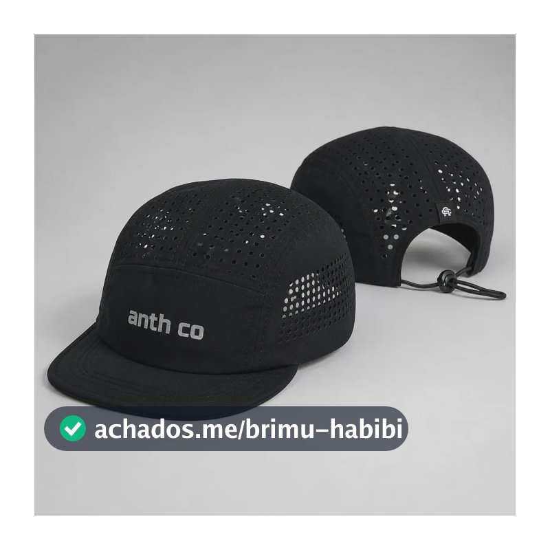 Boné Anth Co Aba Maleável Corrida Treino Impermeável Fresh Preto Un