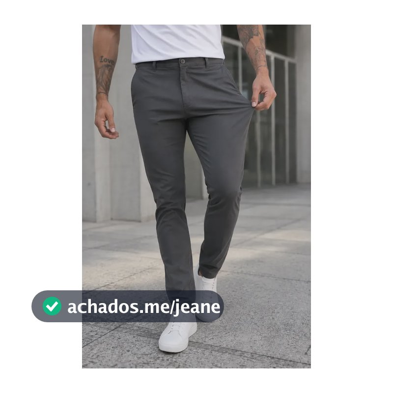 Calça Sarja Masculina Slim Elastano Bolso Faca Esporte Lycra Cinza-escuro 42