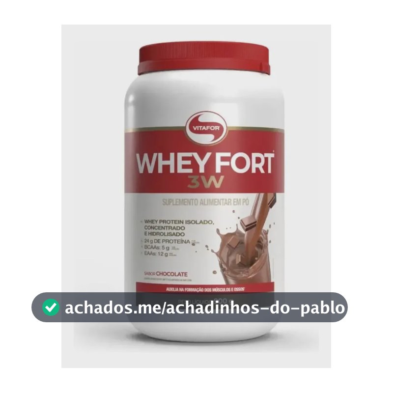 Whey protein Vitafor Fort 3W 900g sabor Chocolate