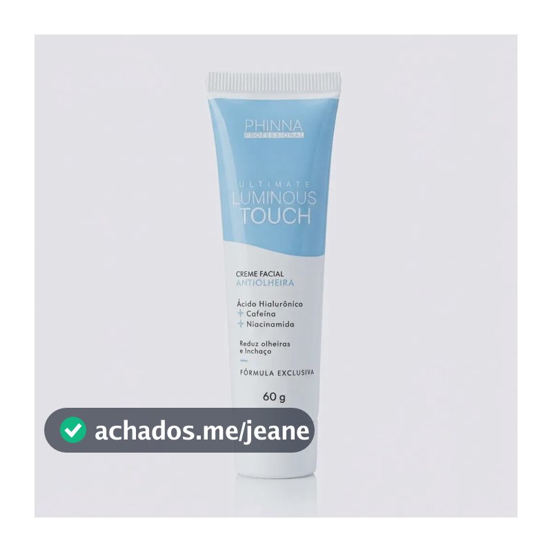 Creme Facial Antiolheira E Redução De Inchaço Luminous Touch Todo Tipo De Pele Noite