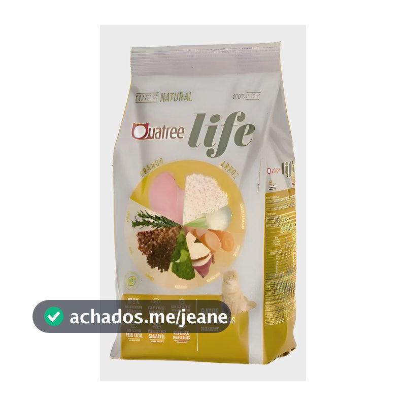 Ração Quatree Life Gatos Ad Castrado 10.1kg Sem Transgênicos