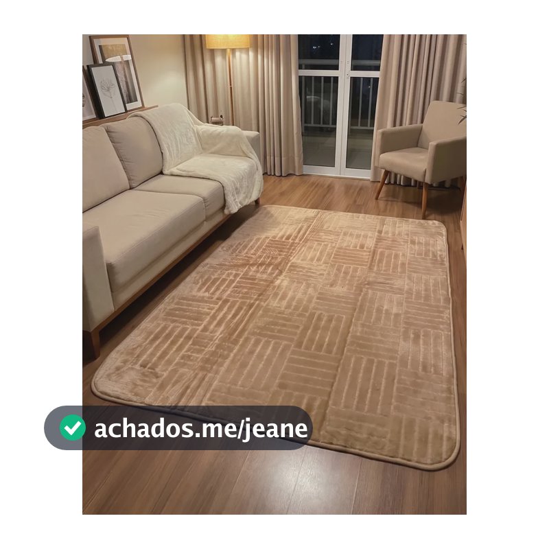 Tapete Sala Aveludado Quarto 140x200 Mônaco Antiderrapante 2 M 1.4 M Bege