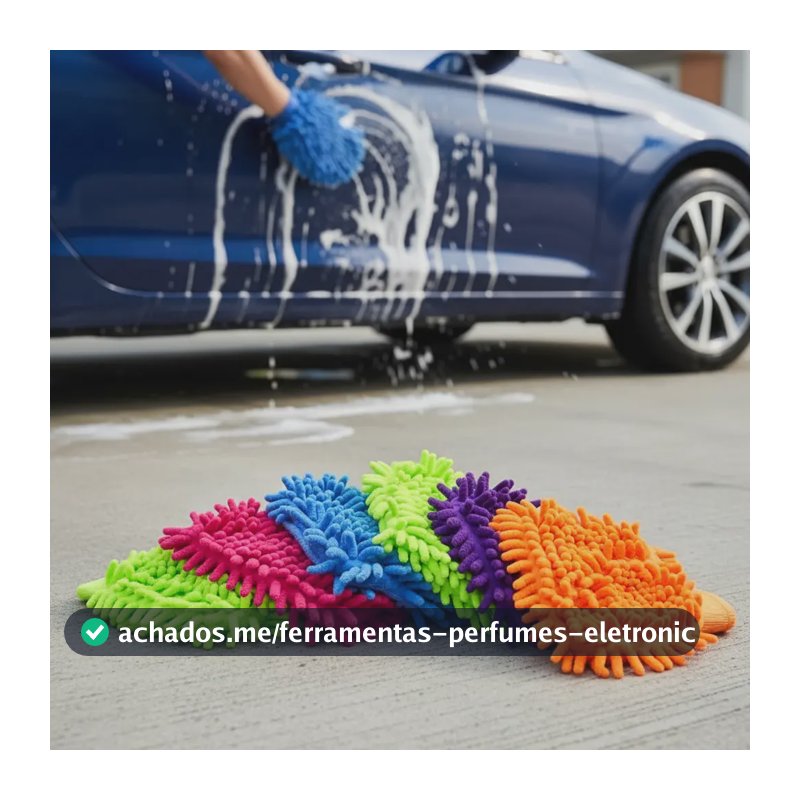 Kit 3 Luva Microfibra Automotiva Multiuso Duravel Faxina